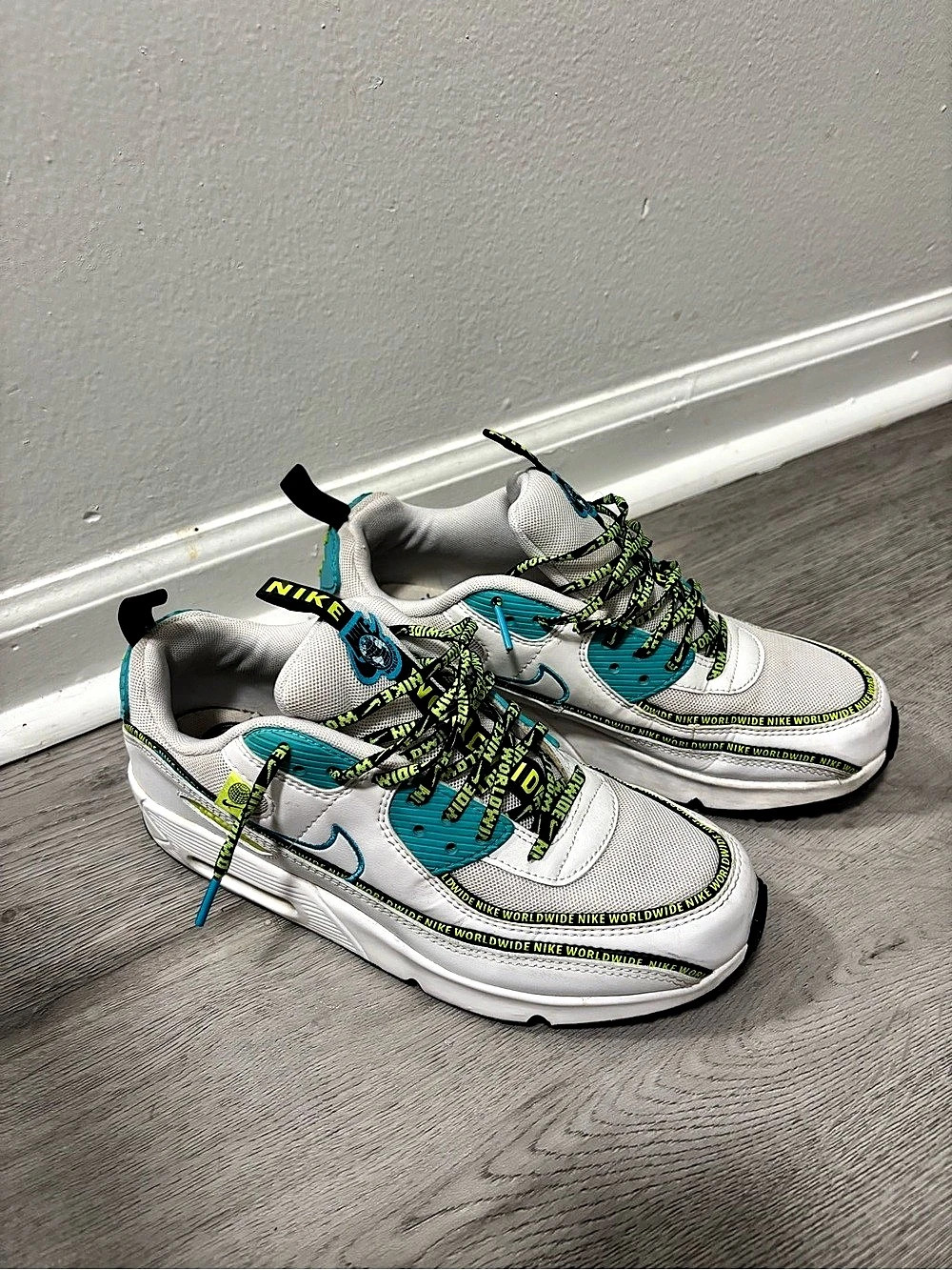 Nike Air Max 1 Sneakers in White & Green